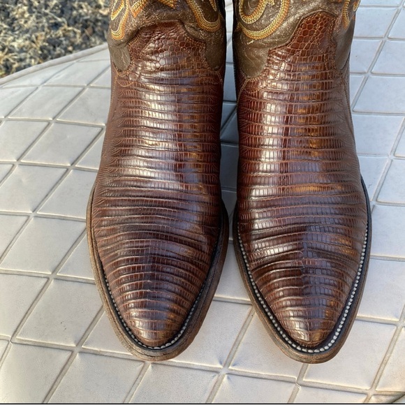 Gorgeous Women’s Chocolate Brown Teju Lizard Dressy Western Boots - 7.5 - Picture 4 of 9